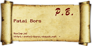 Patai Bors névjegykártya